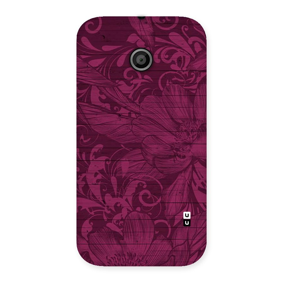 Magenta Floral Pattern Back Case for Moto E