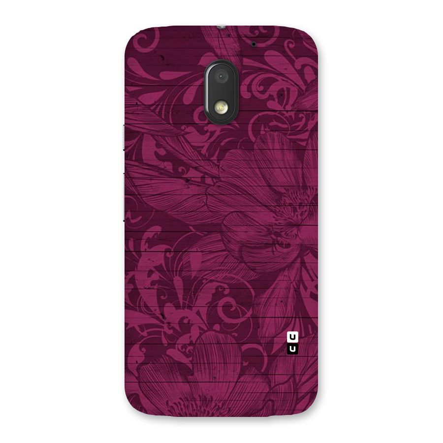 Magenta Floral Pattern Back Case for Moto E3 Power
