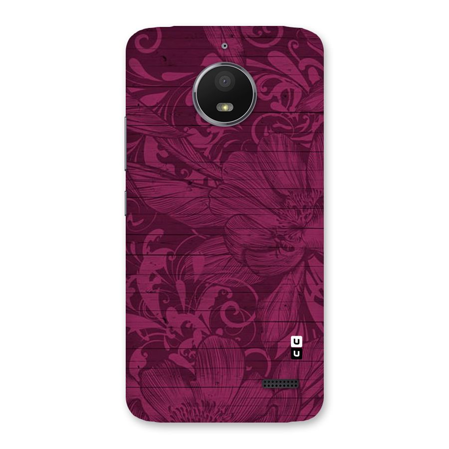 Magenta Floral Pattern Back Case for Moto E4