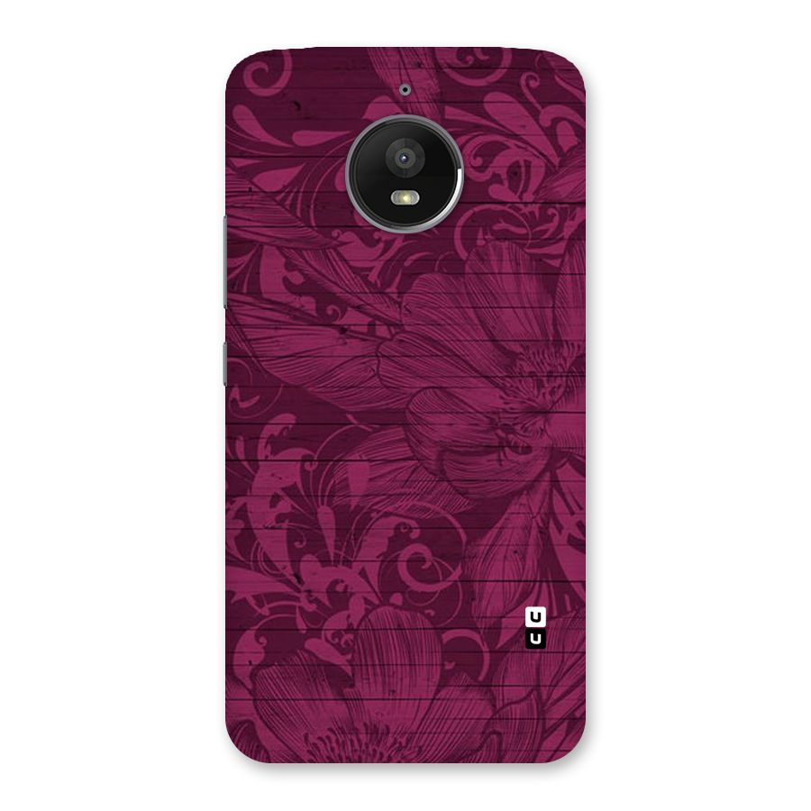 Magenta Floral Pattern Back Case for Moto E4 Plus