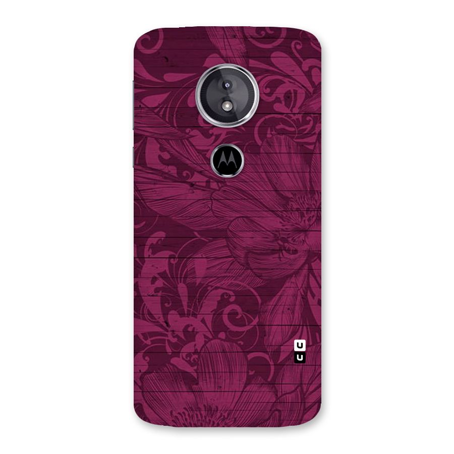 Magenta Floral Pattern Back Case for Moto E5