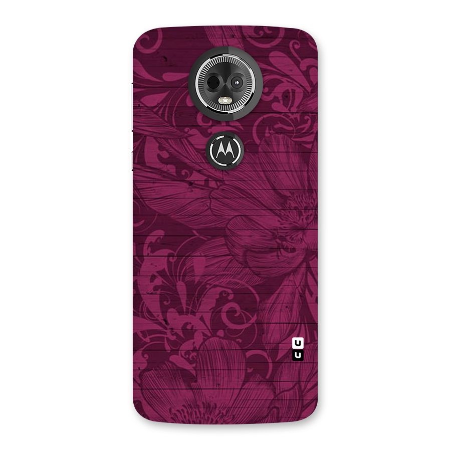 Magenta Floral Pattern Back Case for Moto E5 Plus