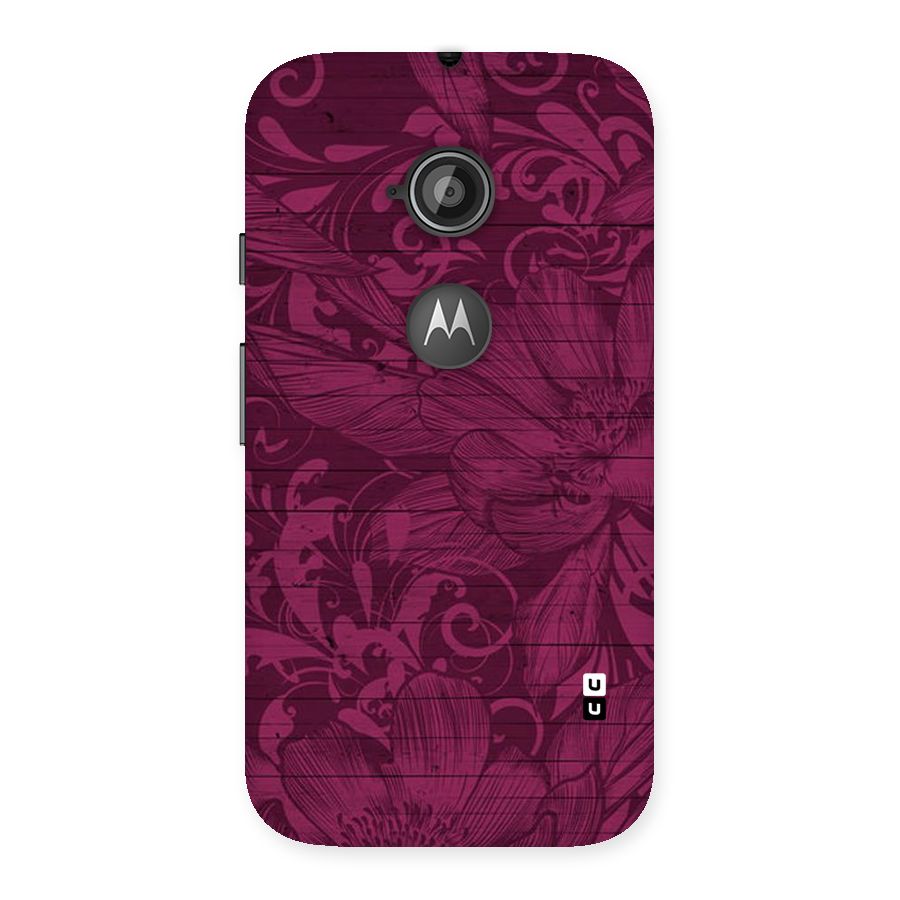 Magenta Floral Pattern Back Case for Moto E 2nd Gen