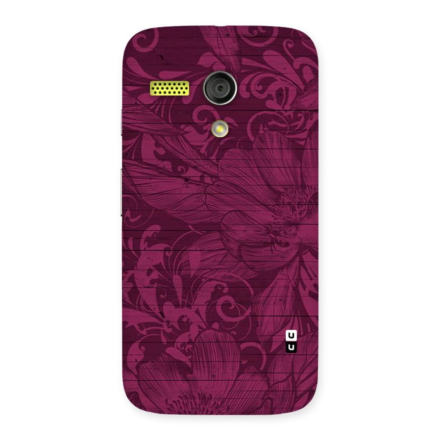 Magenta Floral Pattern Back Case for Moto G