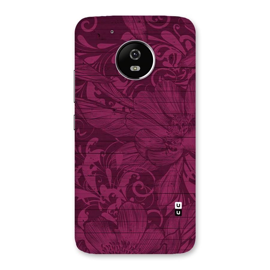 Magenta Floral Pattern Back Case for Moto G5