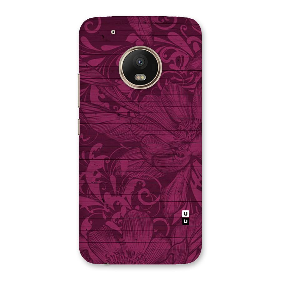Magenta Floral Pattern Back Case for Moto G5 Plus