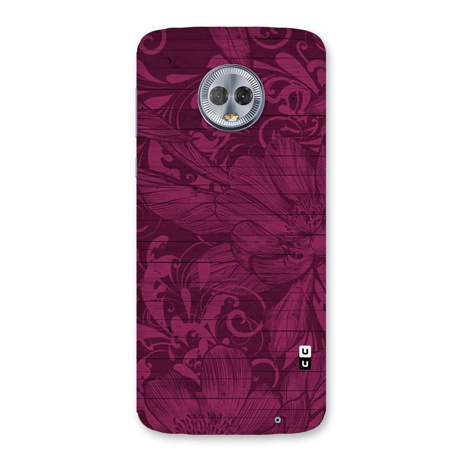 Magenta Floral Pattern Back Case for Moto G6 Plus