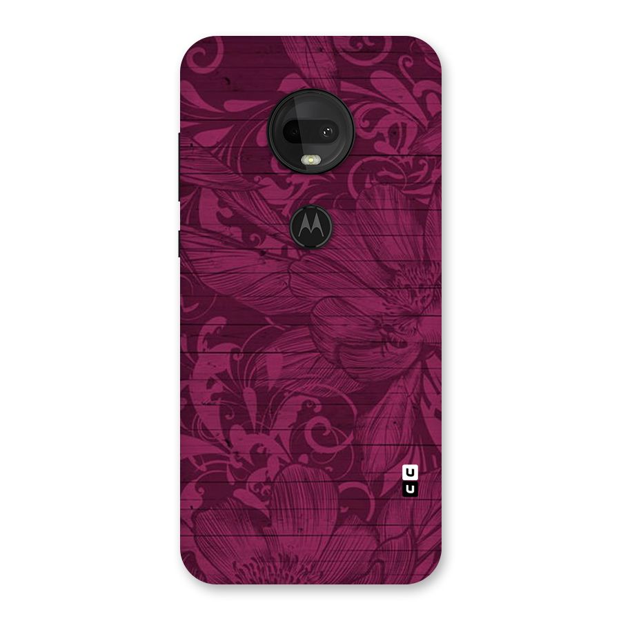 Magenta Floral Pattern Back Case for Moto G7