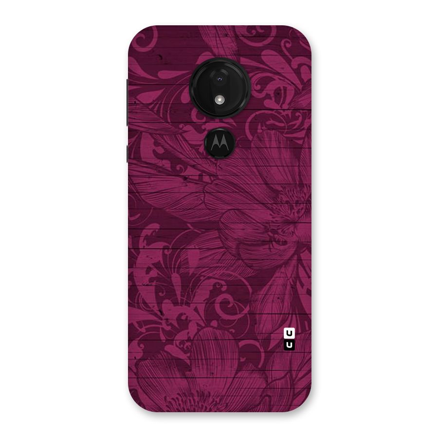 Magenta Floral Pattern Back Case for Moto G7 Power