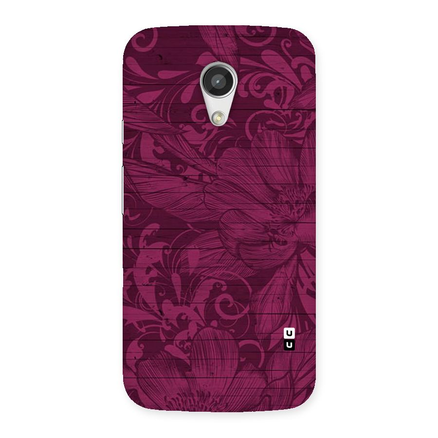 Magenta Floral Pattern Back Case for Moto G 2nd Gen