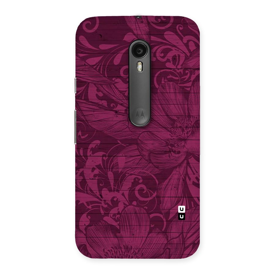 Magenta Floral Pattern Back Case for Moto G Turbo