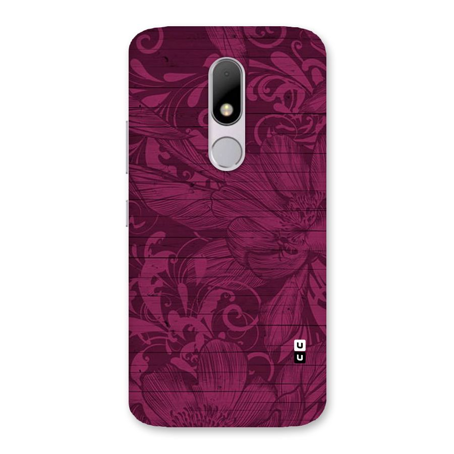 Magenta Floral Pattern Back Case for Moto M