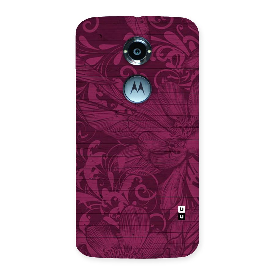 Magenta Floral Pattern Back Case for Moto X 2nd Gen