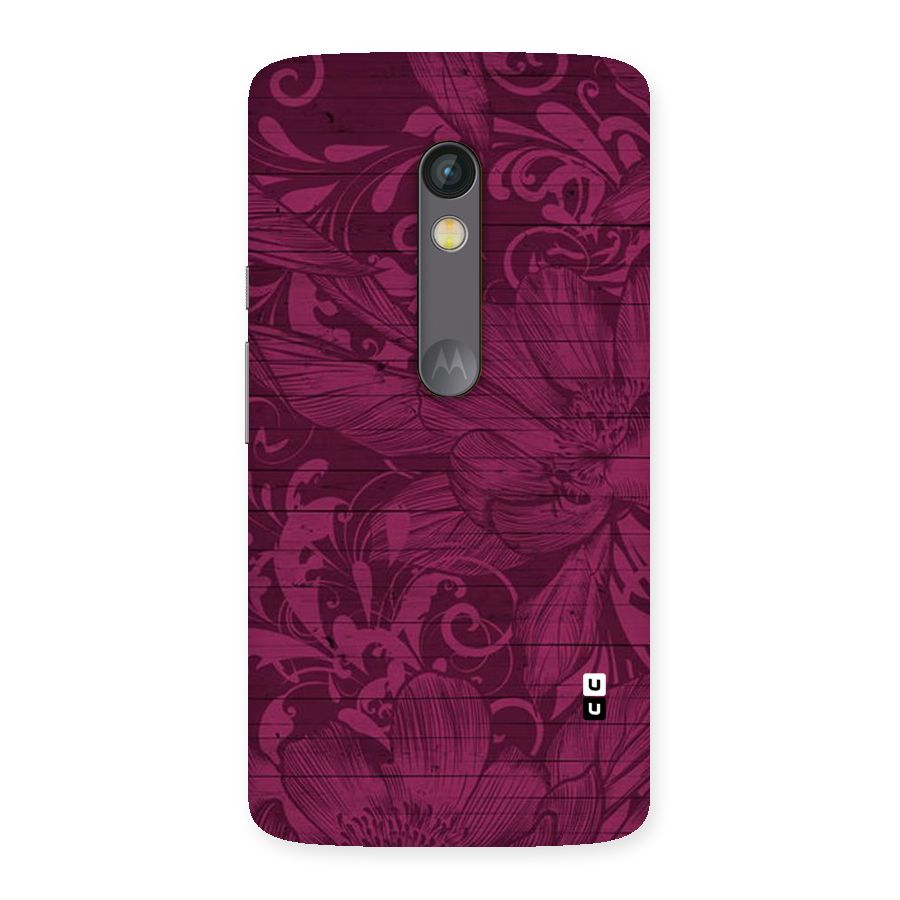 Magenta Floral Pattern Back Case for Moto X Play