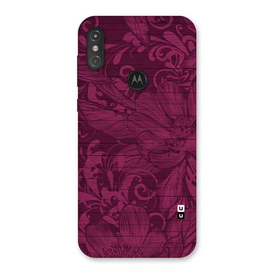 Magenta Floral Pattern Back Case for Motorola One Power