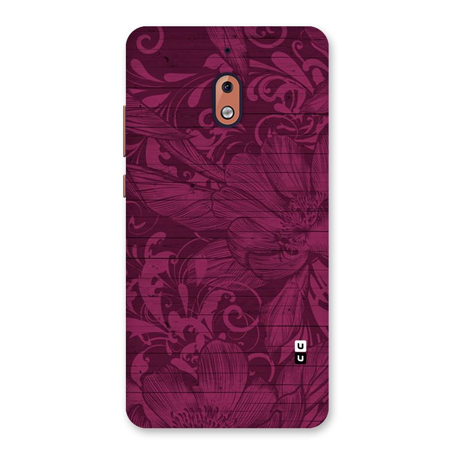 Magenta Floral Pattern Back Case for Nokia 2.1