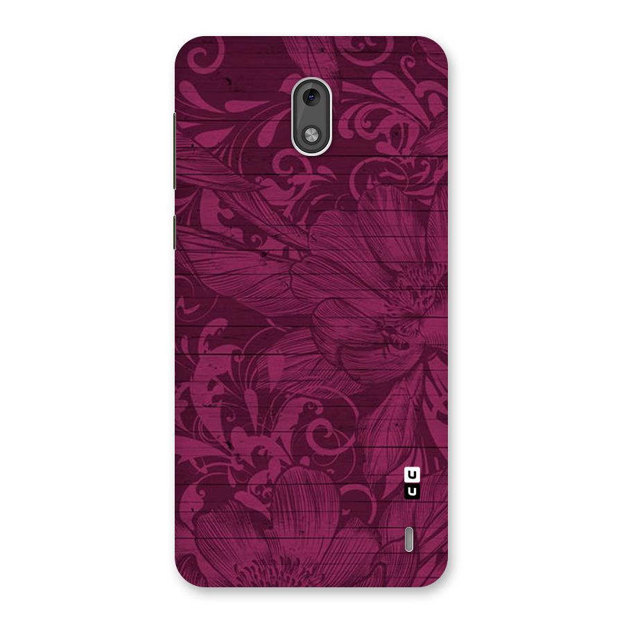 Magenta Floral Pattern Back Case for Nokia 2