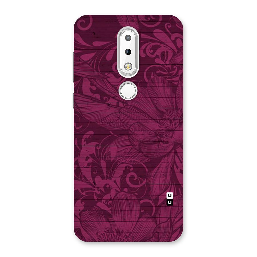 Magenta Floral Pattern Back Case for Nokia 6.1 Plus