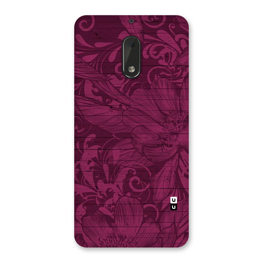 Magenta Floral Pattern Back Case for Nokia 6