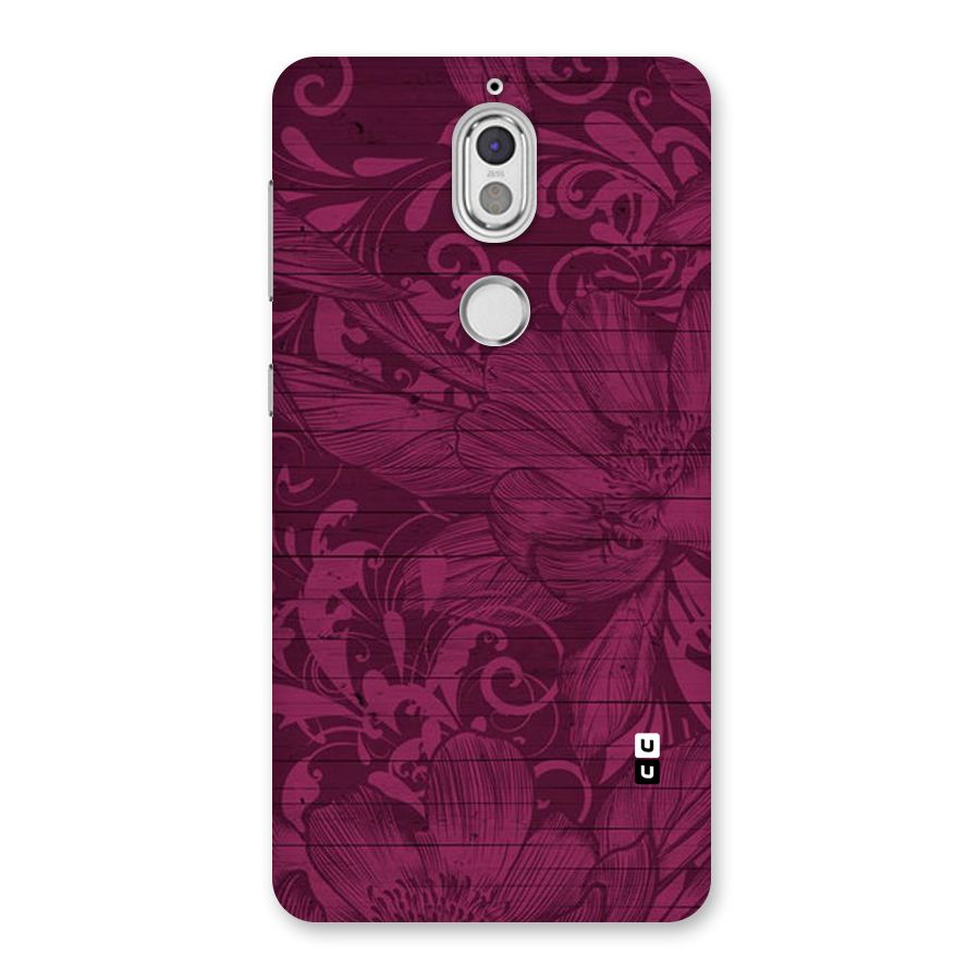 Magenta Floral Pattern Back Case for Nokia 7