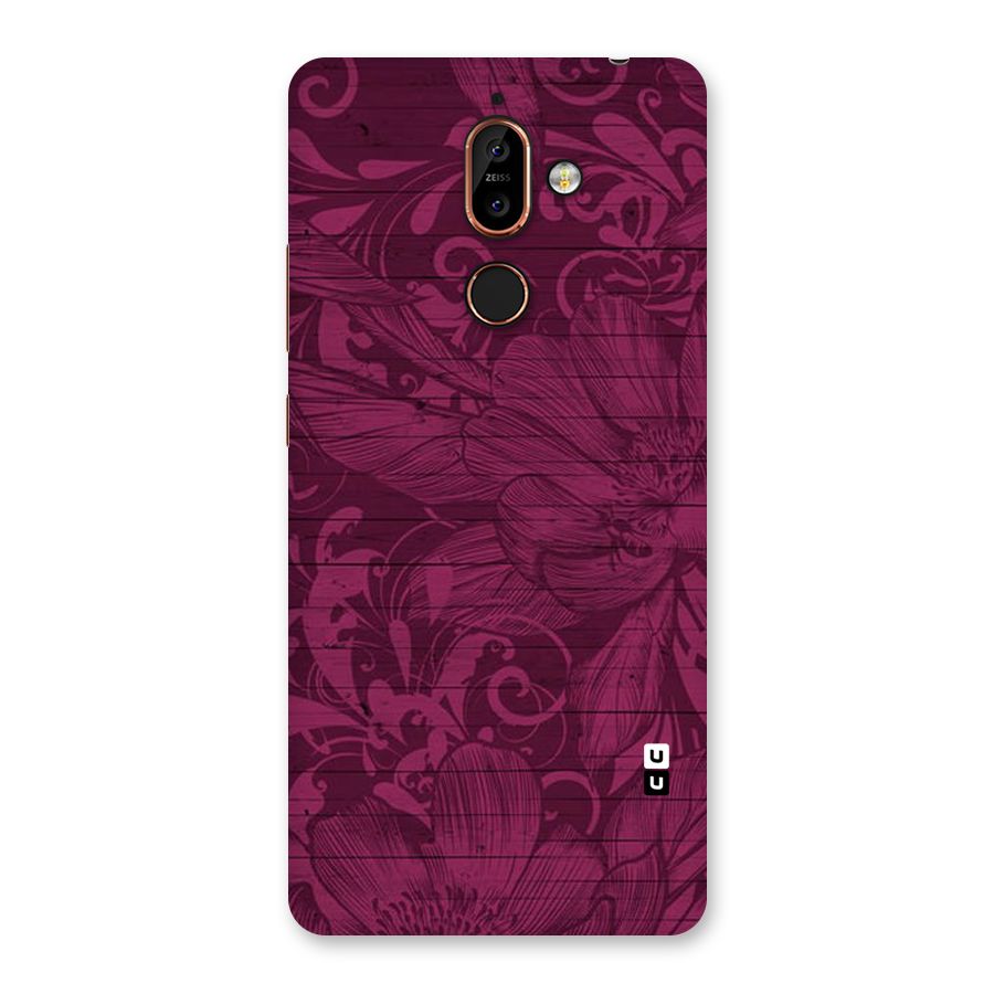 Magenta Floral Pattern Back Case for Nokia 7 Plus