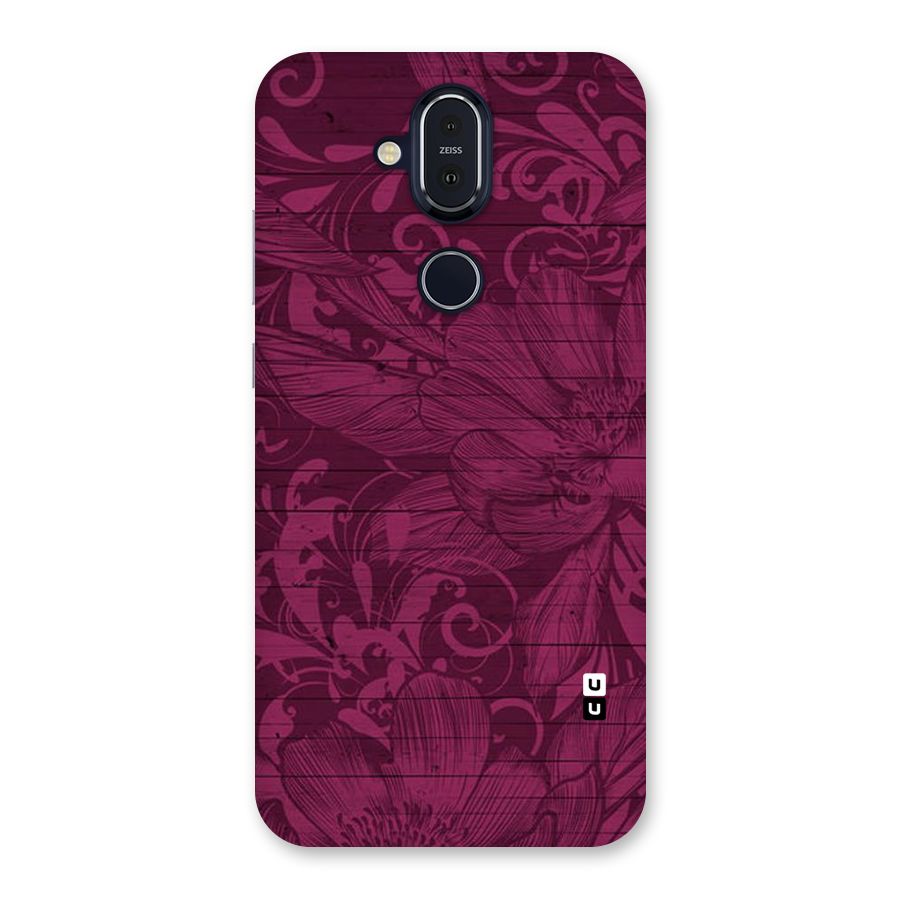 Magenta Floral Pattern Back Case for Nokia 8.1