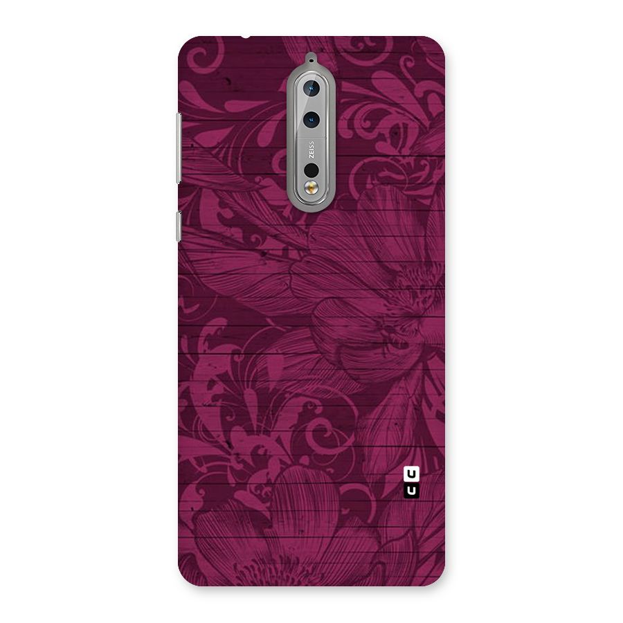 Magenta Floral Pattern Back Case for Nokia 8