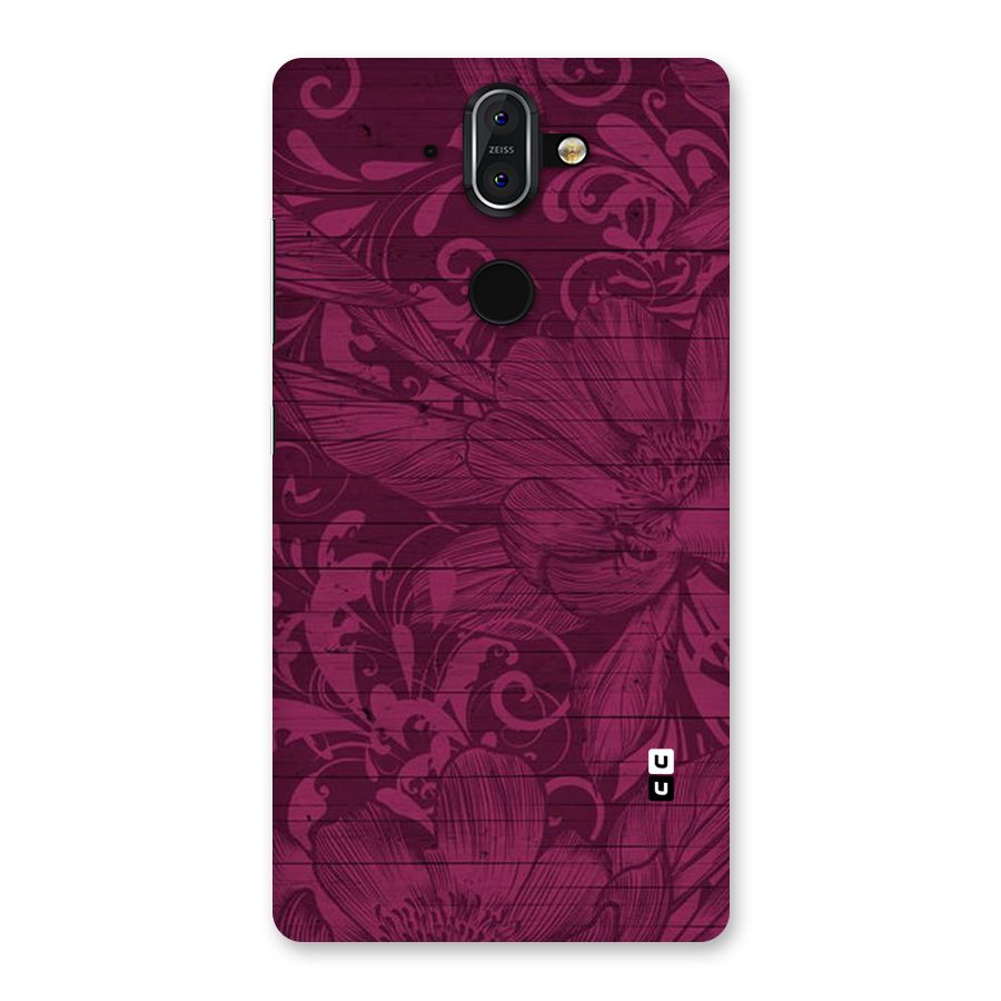 Magenta Floral Pattern Back Case for Nokia 8 Sirocco