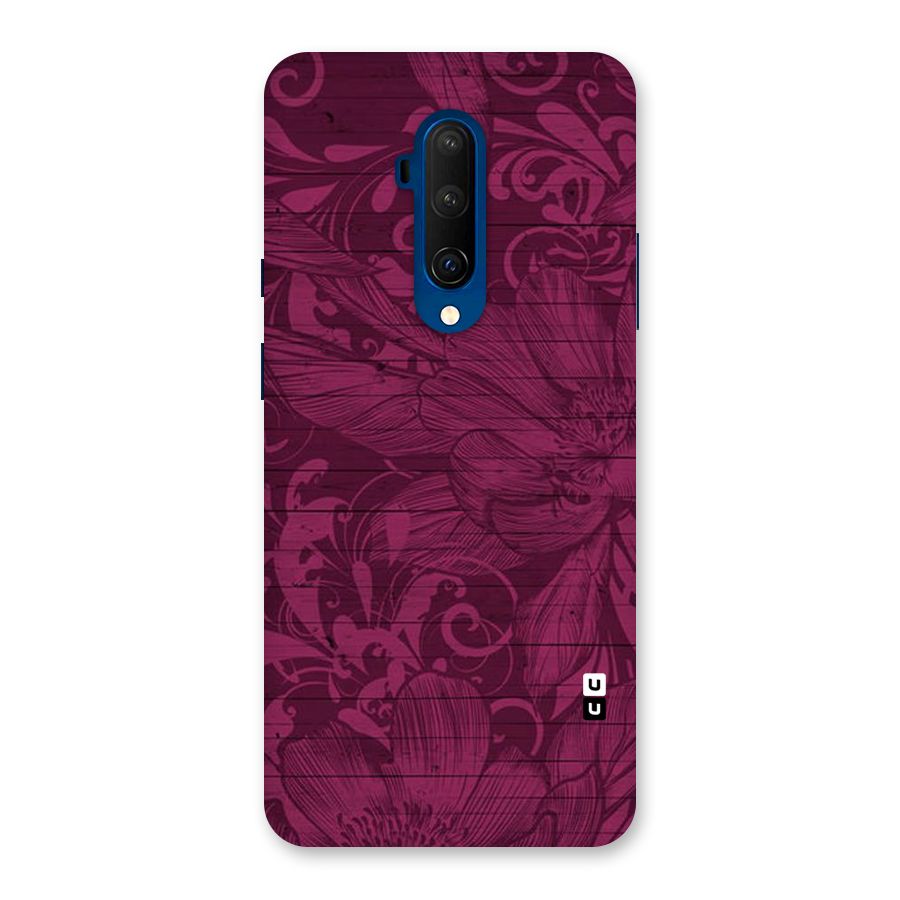 Magenta Floral Pattern Back Case for OnePlus 7T Pro