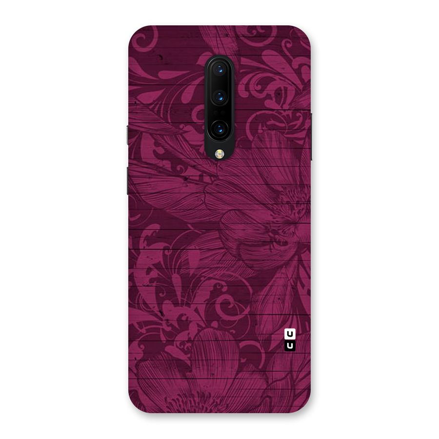 Magenta Floral Pattern Back Case for OnePlus 7 Pro