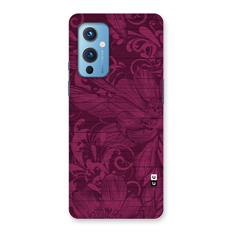 Magenta Floral Pattern Back Case for OnePlus 9