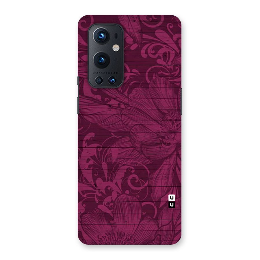 Magenta Floral Pattern Back Case for OnePlus 9 Pro
