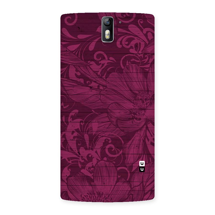 Magenta Floral Pattern Back Case for One Plus One
