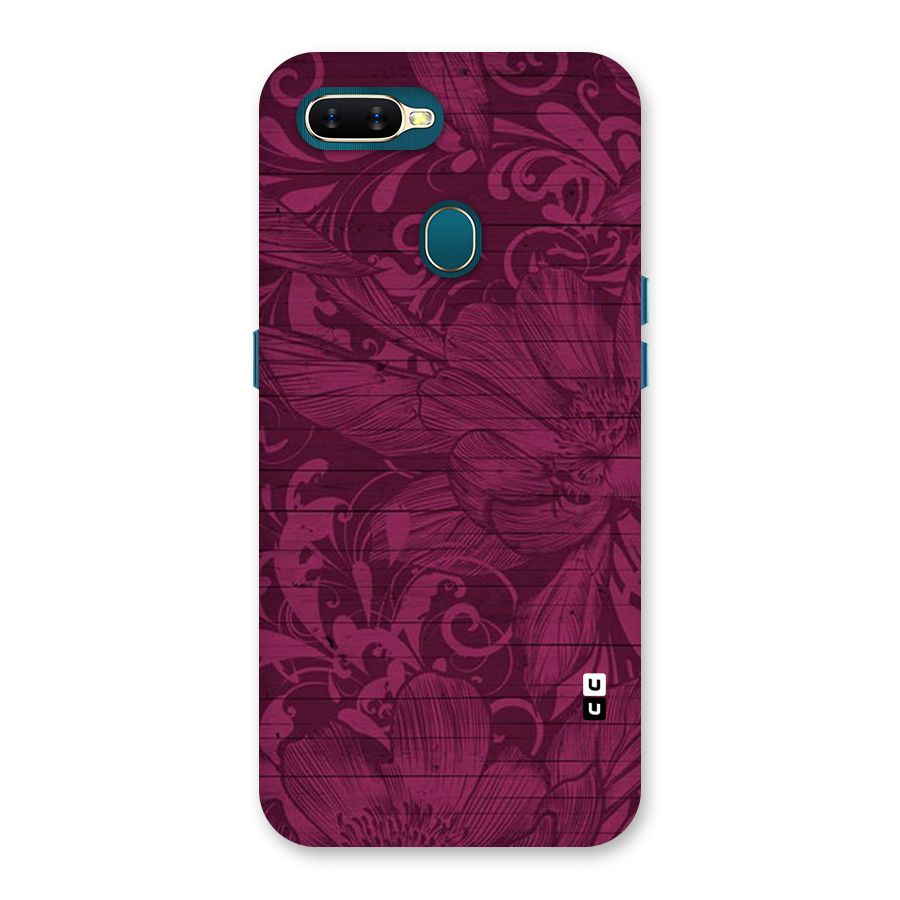 Magenta Floral Pattern Back Case for Oppo A12s