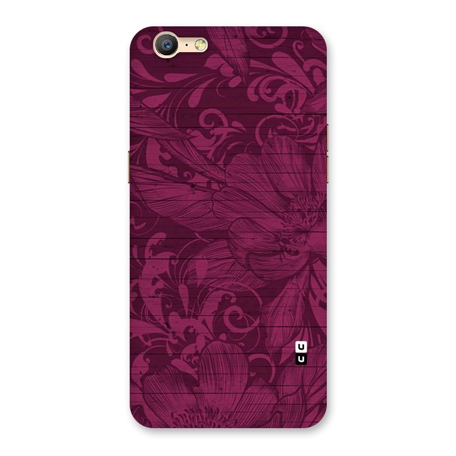 Magenta Floral Pattern Back Case for Oppo A39