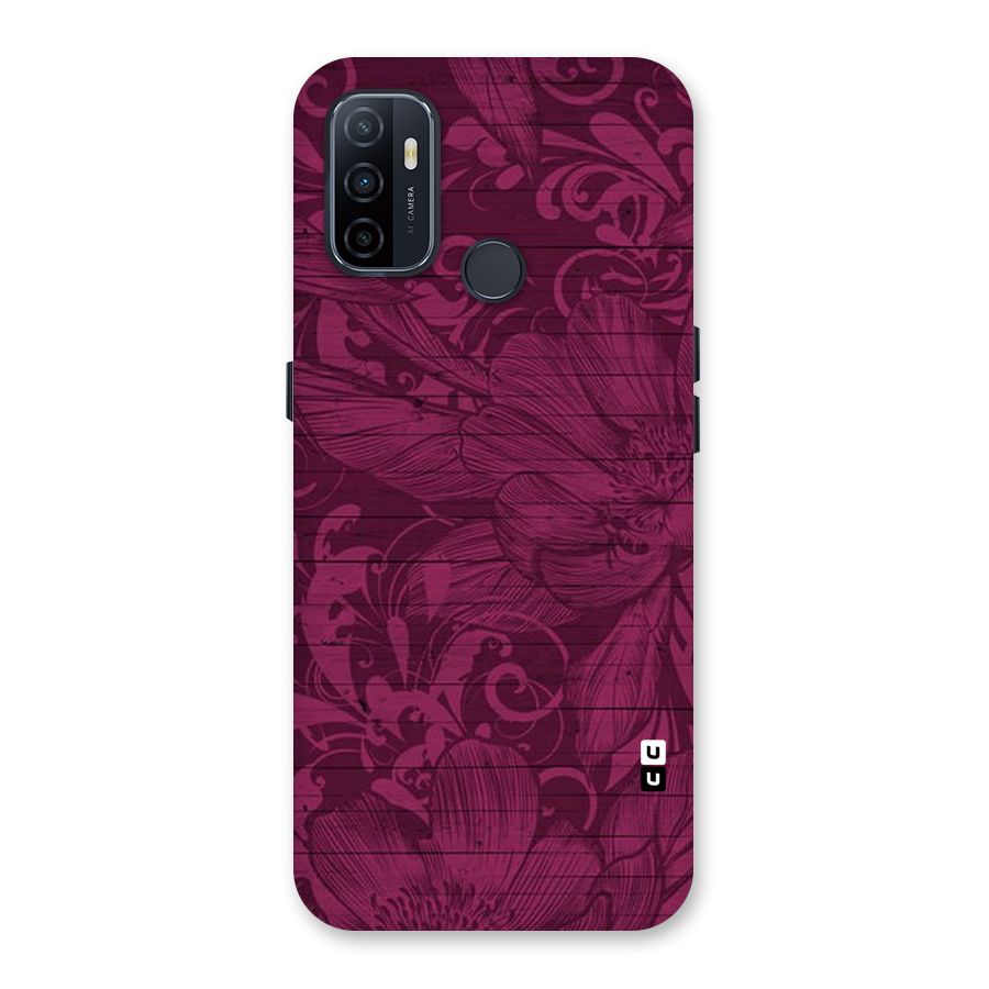 Magenta Floral Pattern Back Case for Oppo A53