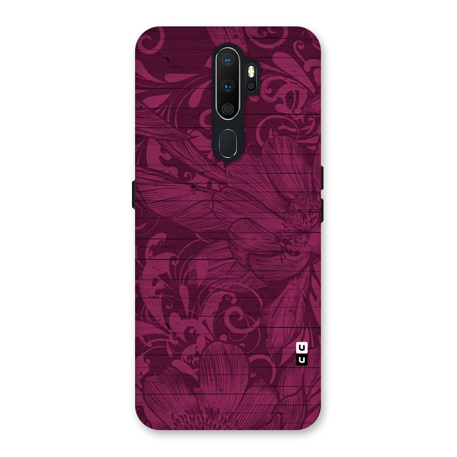 Magenta Floral Pattern Back Case for Oppo A5 (2020)