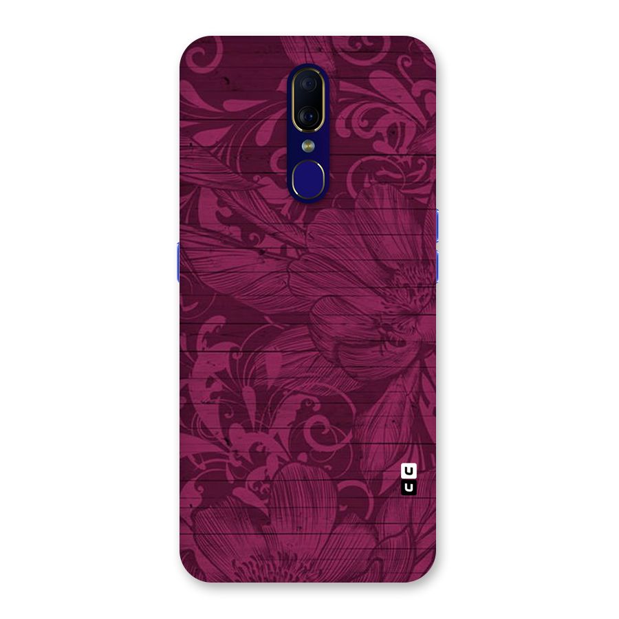 Magenta Floral Pattern Back Case for Oppo A9