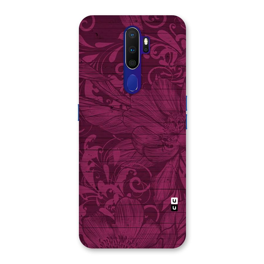 Magenta Floral Pattern Back Case for Oppo A9 (2020)