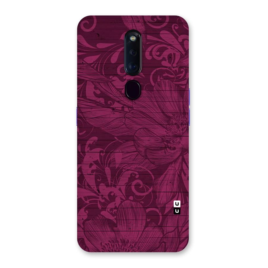 Magenta Floral Pattern Back Case for Oppo F11 Pro