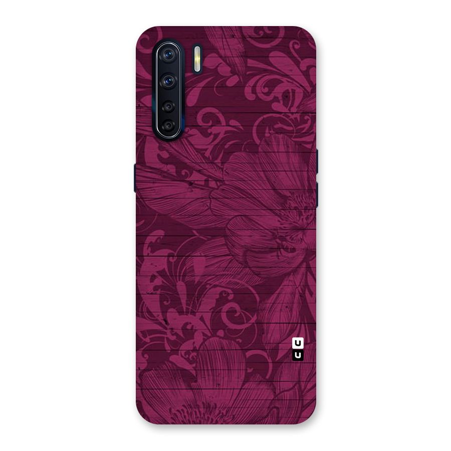 Magenta Floral Pattern Back Case for Oppo F15