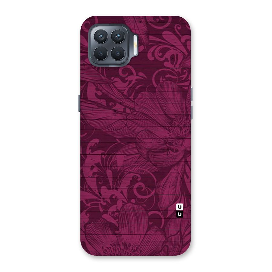 Magenta Floral Pattern Back Case for Oppo F17 Pro