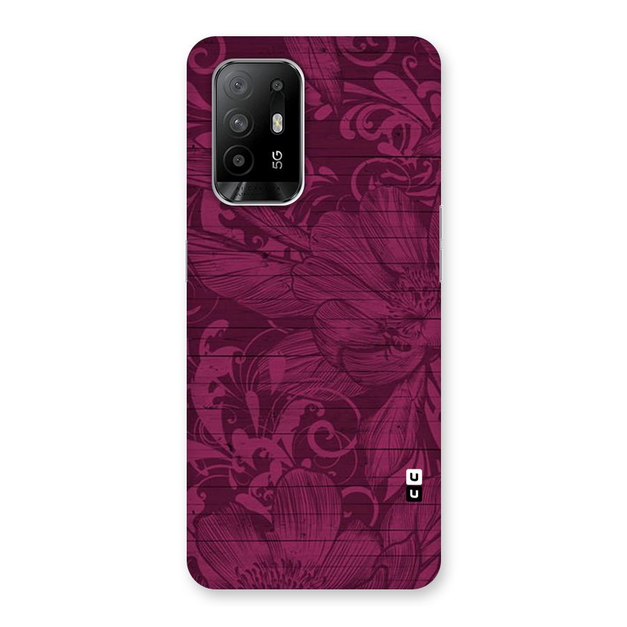 Magenta Floral Pattern Back Case for Oppo F19 Pro Plus 5G