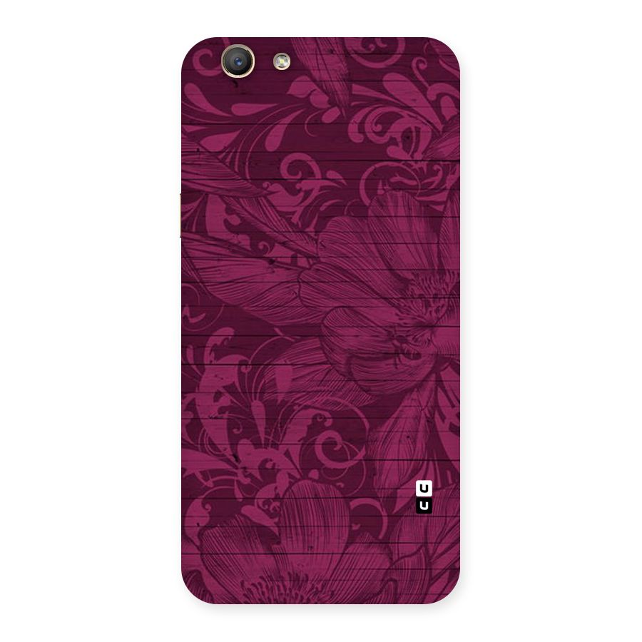 Magenta Floral Pattern Back Case for Oppo F1s