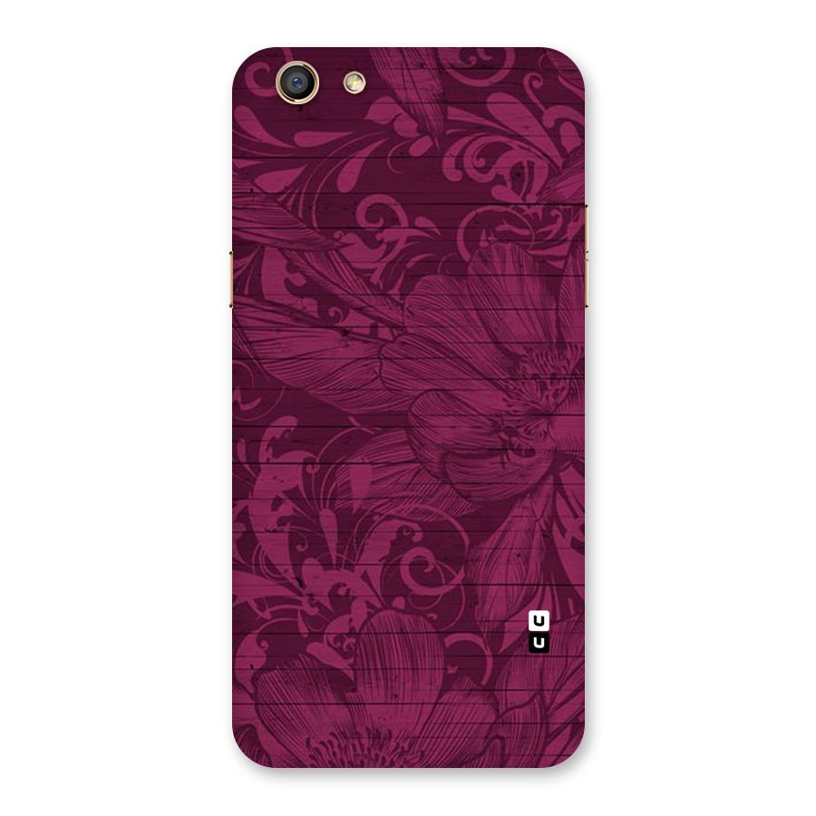 Magenta Floral Pattern Back Case for Oppo F3