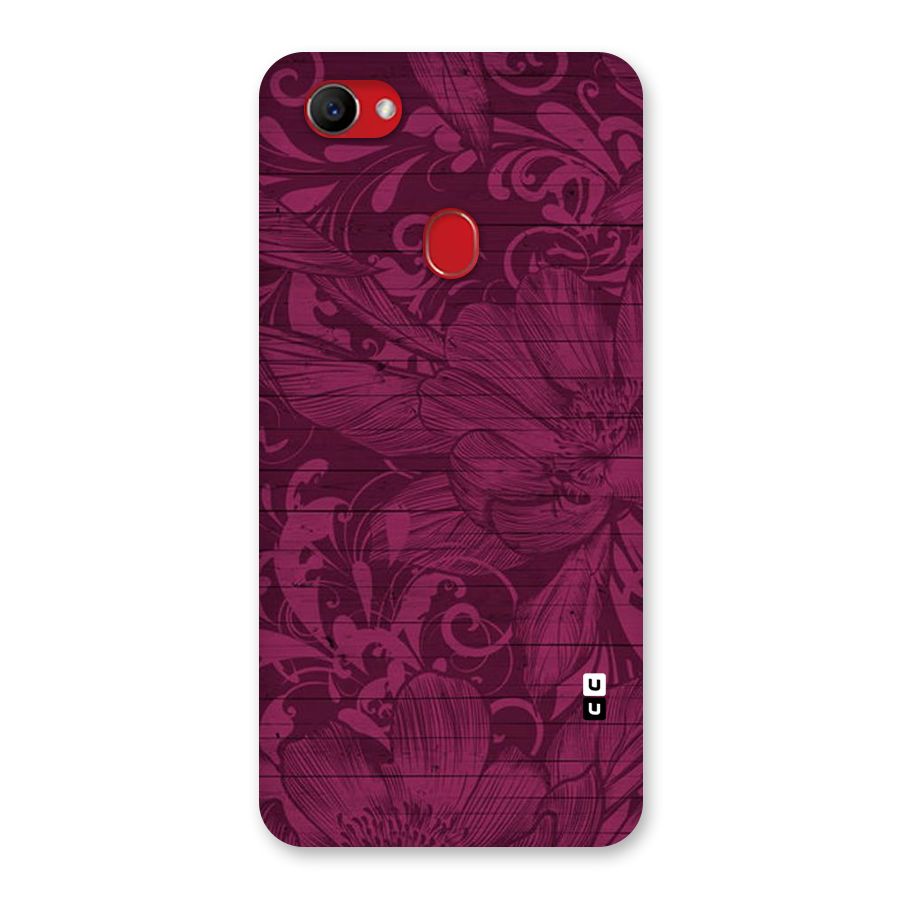 Magenta Floral Pattern Back Case for Oppo F7