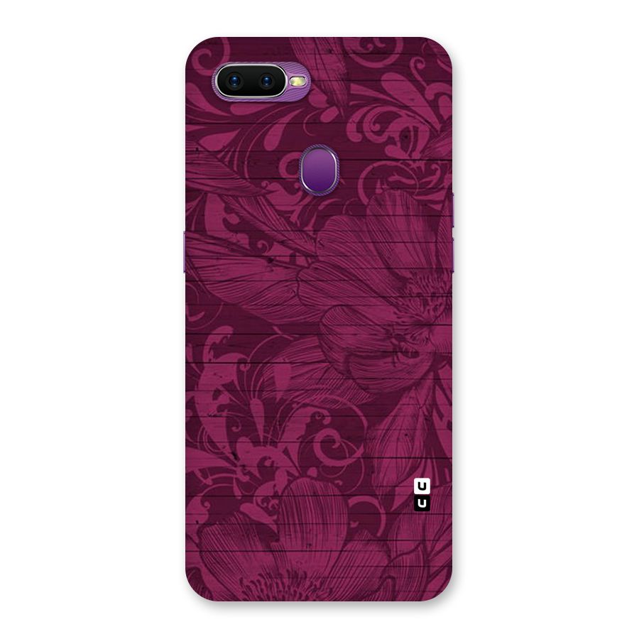 Magenta Floral Pattern Back Case for Oppo F9