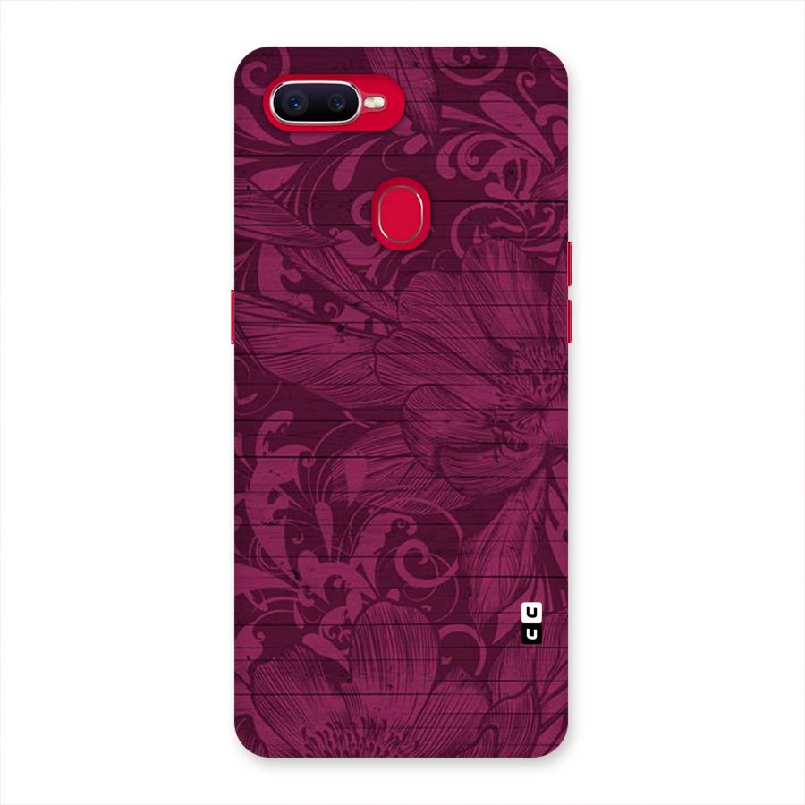 Magenta Floral Pattern Back Case for Oppo F9 Pro