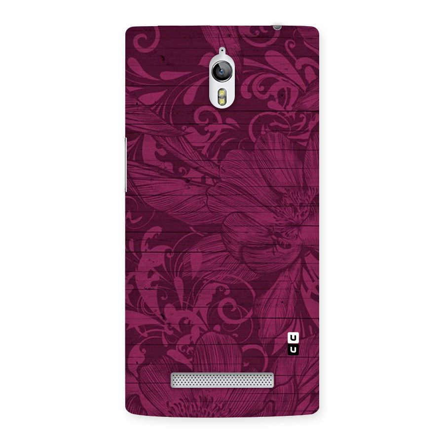 Magenta Floral Pattern Back Case for Oppo Find 7
