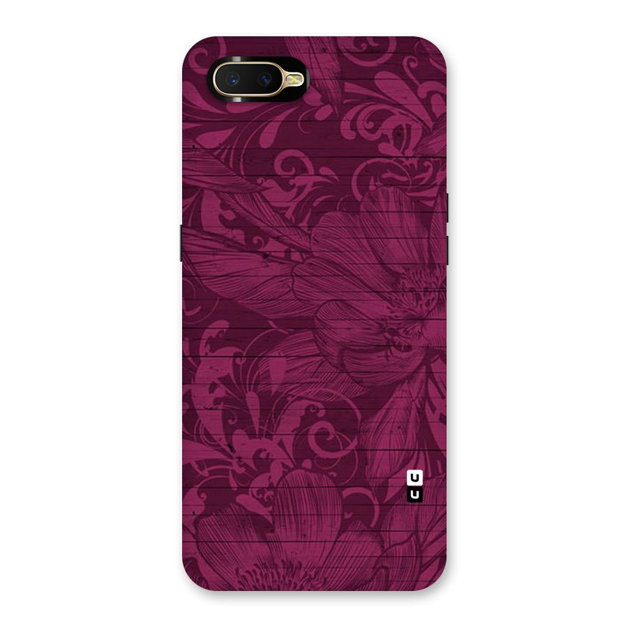 Magenta Floral Pattern Back Case for Oppo K1